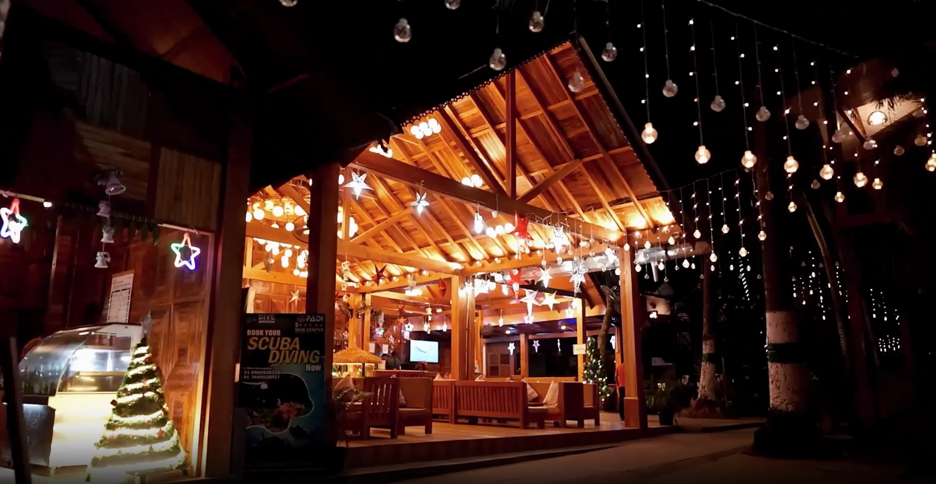 Christmas Lights on Beach